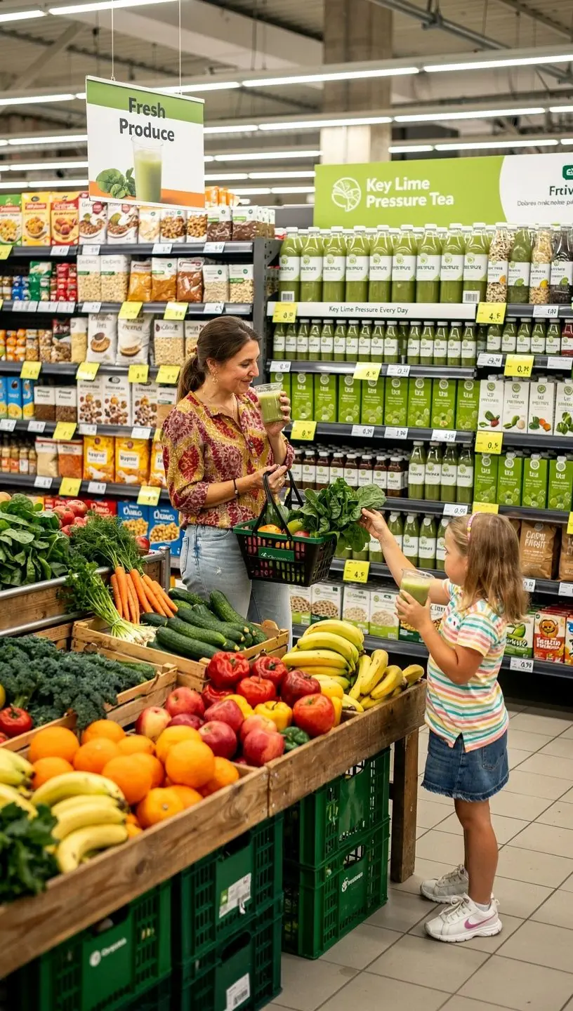 Vaisių ingredientai, supakuoti į stilingą arbatos pakuotę, pabrėžiantys natūralumą.