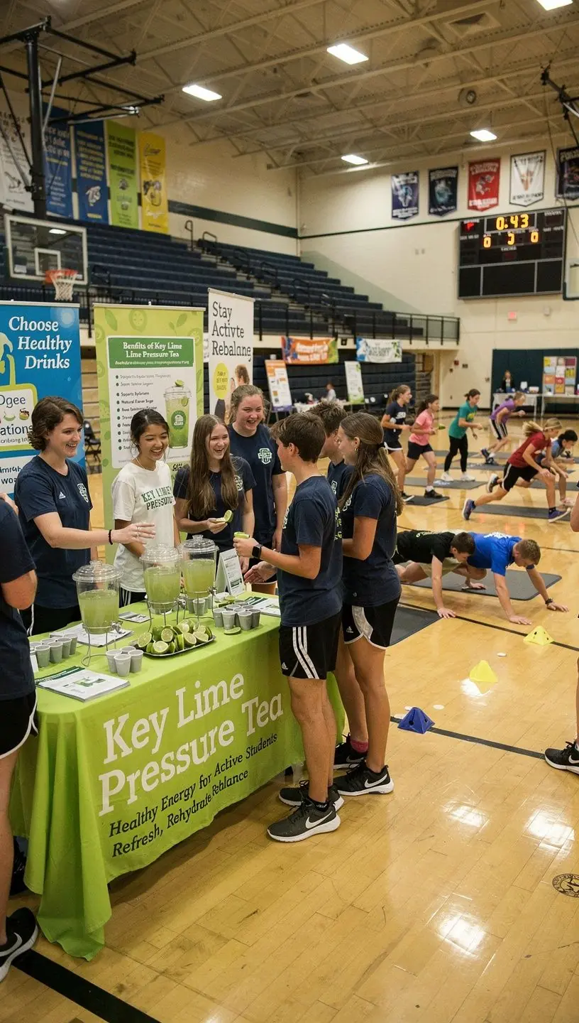 Rūgštus citrinų arbatos puodelis su tropiniais vaisiais ir šviežiais žalumynais.